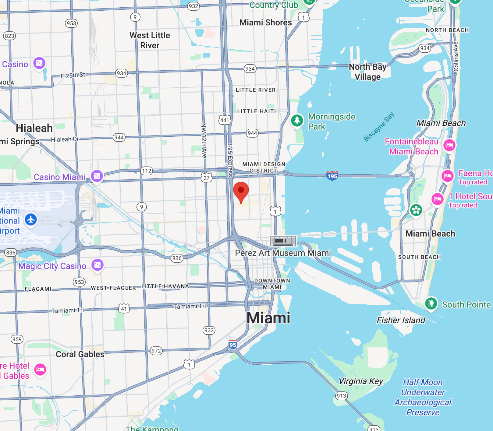 Map location — 400 NW 26th St, Miami, FL