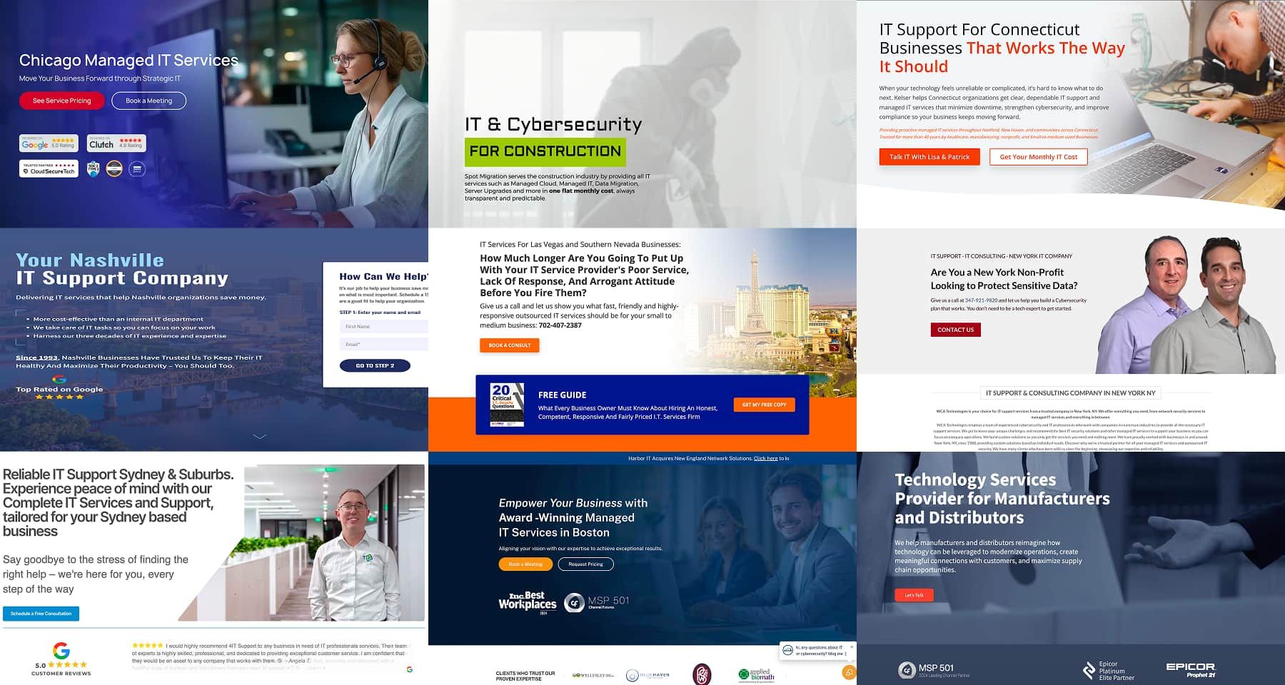 MSP homepages that actually name a location or industry