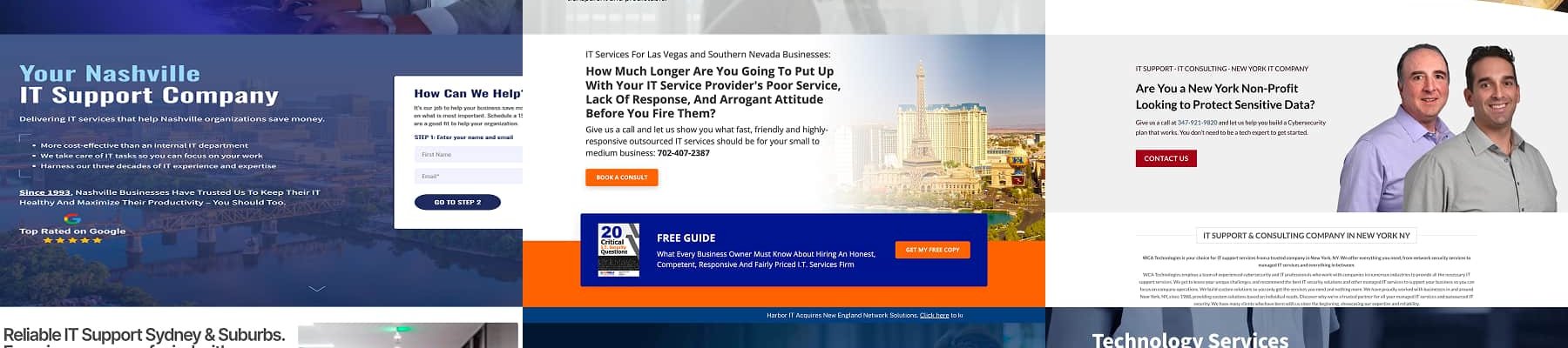 MSP homepages that actually name a location or industry